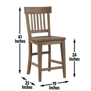 Counter Height Dining Set with Extendable Table and Rustic Chairs