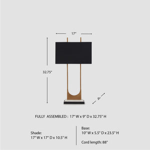 Contemporary Metal Table Lamp with Marble Base