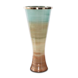 Flared Glass Vase — Brown Ombre, 23.75" Tall