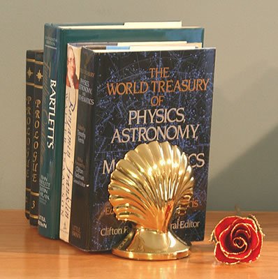 Cast Brass Seashell Bookends