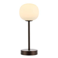 Rechargeable Cordless LED Table Lamp with Frosted Glass Globe