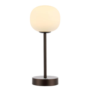 Rechargeable Cordless LED Table Lamp with Frosted Glass Globe
