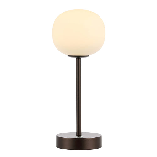 Rechargeable Cordless LED Table Lamp with Frosted Glass Globe