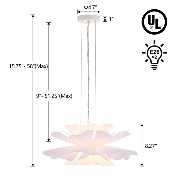 Floral Pendant Light – 2-Light Modern Chandelier