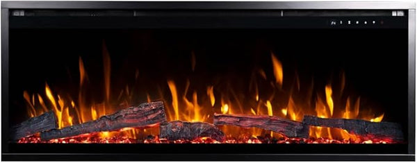60" Smart Electric Fireplace – Wall Mount & Recessed