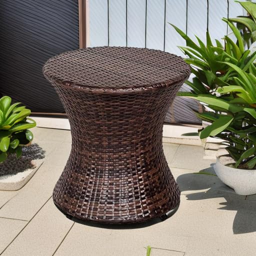 Hourglass Wicker Patio Side Table