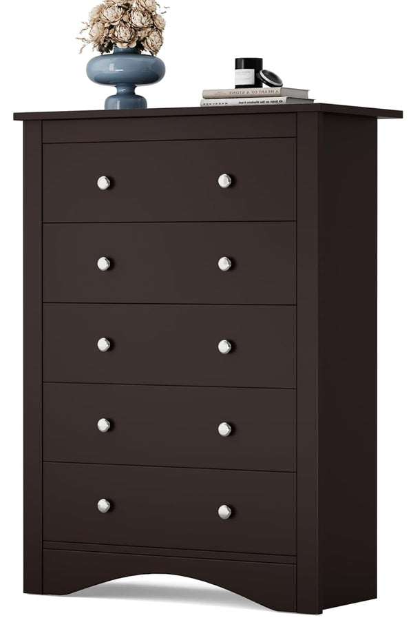 5-Drawer Wooden Dresser & TV Stand