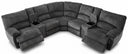 Oversized Power Recliner Sectional Sofa with Wireless Charger, Gray