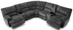 Oversized Power Recliner Sectional Sofa with Wireless Charger, Gray