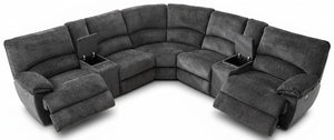 Oversized Power Recliner Sectional Sofa with Wireless Charger, Gray