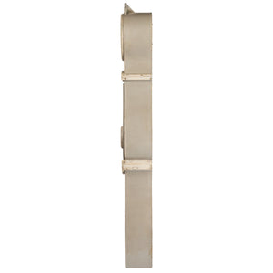 Distressed Grey Wood Grandfather Wall Clock