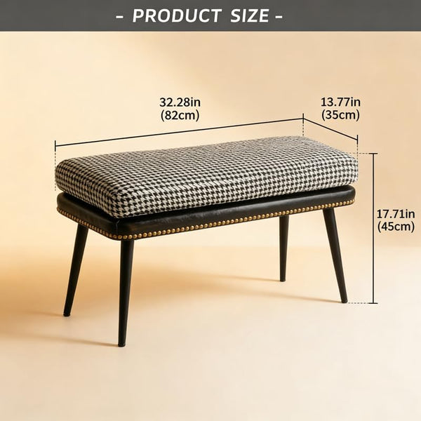 Upholstered Entryway Bench with Removable Cushion