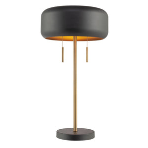 Industrial 2-Light Table Lamp with Dual Pull Chain