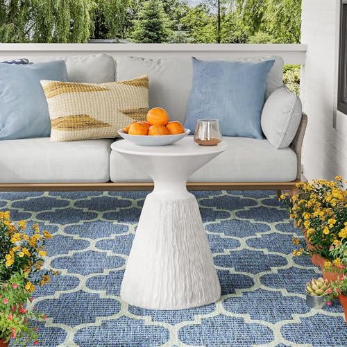 Mushroom Side Table Outdoor MgO Accent Table Round Patio End Table