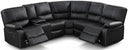 L-Shaped Recliner Sectional Sofa with Cup Holders & Storage