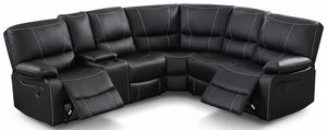 L-Shaped Recliner Sectional Sofa with Cup Holders & Storage