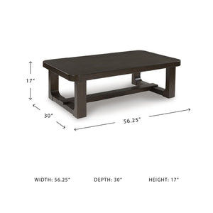 Modern Coffee Table with Trestle Base – Dark Brown