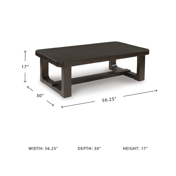 Modern Coffee Table with Trestle Base – Dark Brown