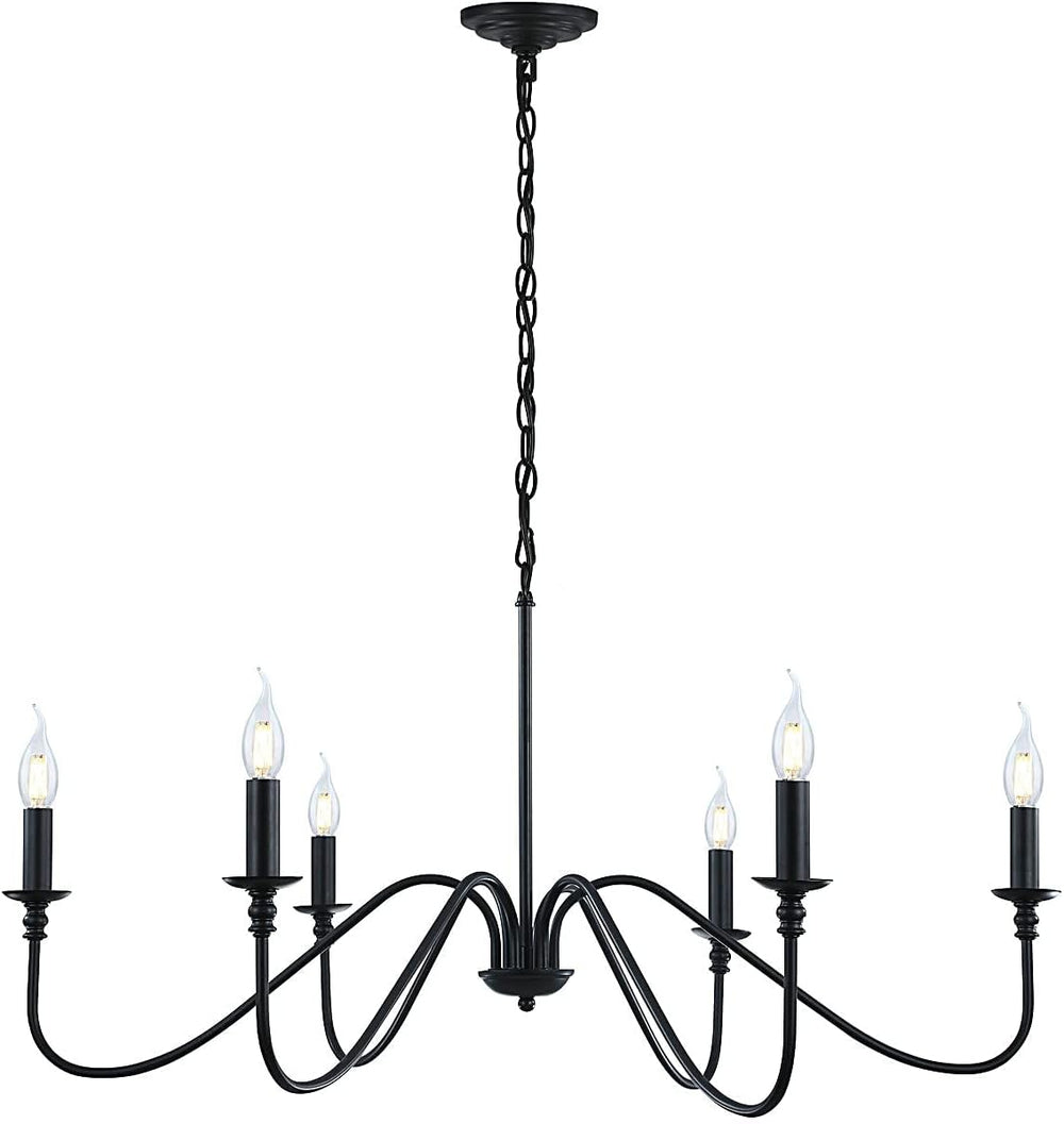6-Light Black Industrial Chandelier