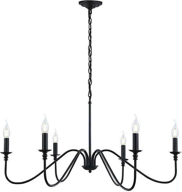 6-Light Black Industrial Chandelier