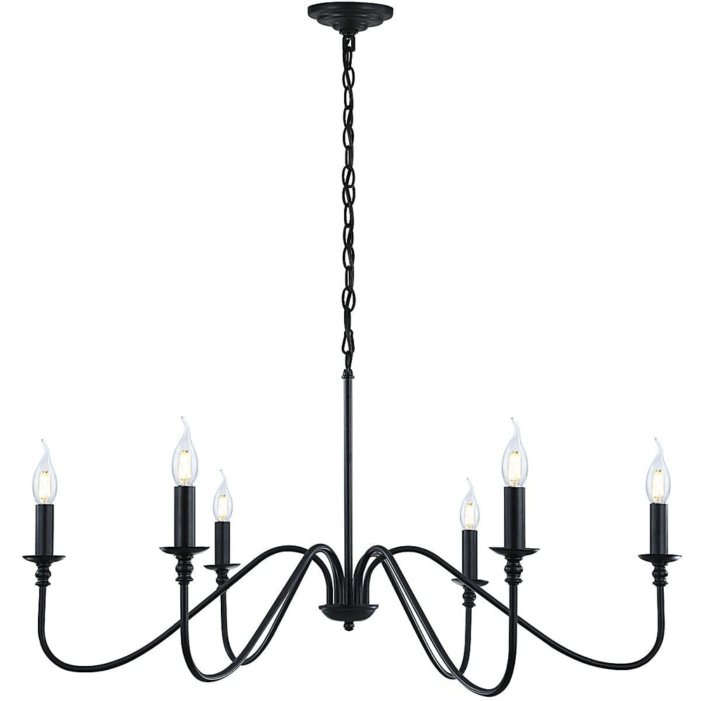 6-Light Black Industrial Chandelier