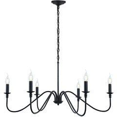 6-Light Black Industrial Chandelier