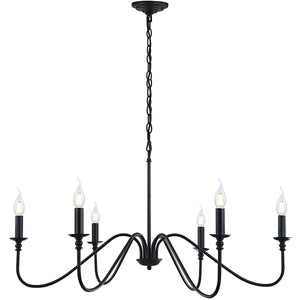 6-Light Black Industrial Chandelier