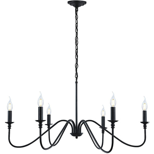 6-Light Black Industrial Chandelier