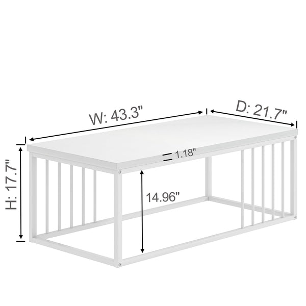 Modern Industrial Coffee Table with Metal Frame