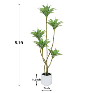 5.1 Ft Artificial Water Lily Tree with 5 Heads, Indoor Outdoor Fake Plant — 2 Pack
