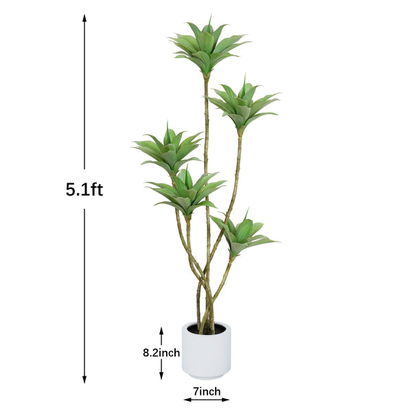 5.1 Ft Artificial Water Lily Tree with 5 Heads, Indoor Outdoor Fake Plant — 2 Pack