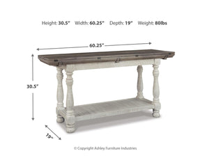 Farmhouse Flip Top Sofa Table – Gray & White