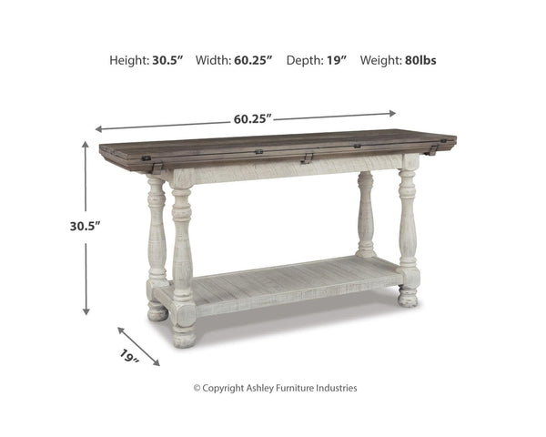 Farmhouse Flip Top Sofa Table – Gray & White