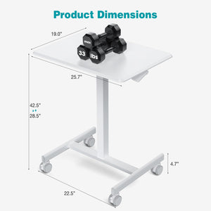Mobile Height-Adjustable Standing Desk with Wheels