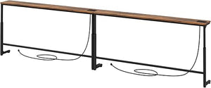 Extra Long Behind Couch Console Table with Power Outlets