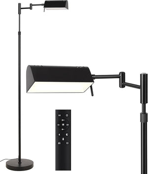 Dimmable LED Pharmacy Floor Lamp with Swing Arm