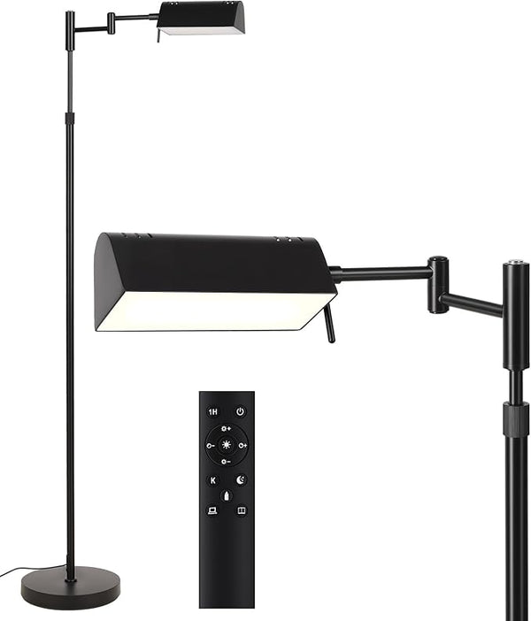 Dimmable LED Pharmacy Floor Lamp with Swing Arm