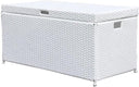Wicker Rattan Outdoor Storage Deck Box with Steel Frame