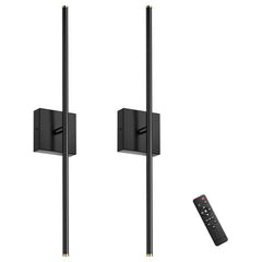 Hardwire Wall Sconce Set of 2 with Remote Control – 28 Inch, Dimmable, 100–240V