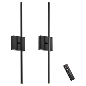 Hardwire Wall Sconce Set of 2 with Remote Control – 28 Inch, Dimmable, 100–240V