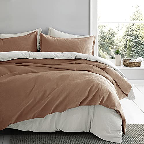 Cotton Velvet Corduroy Duvet Cover Set – Super King, Mocha