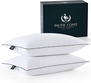 Goose Down Bed Pillows – Medium Support, Downproof, Hotel Quality