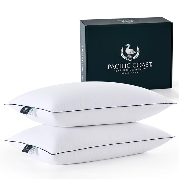 Goose Down Bed Pillows – Medium Support, Downproof, Hotel Quality