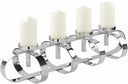 4-Bulb Pillar Candle Holder - Nickel Plated Aluminium, Silver