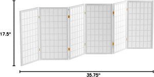 6-Panel Shoji Screen Room Divider – White Rice Paper & Wood
