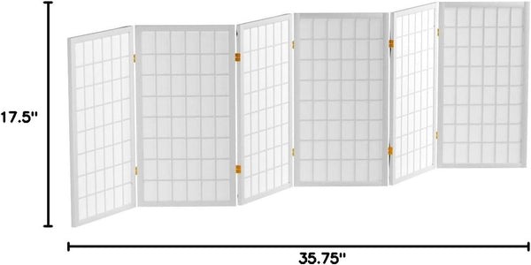 6-Panel Shoji Screen Room Divider – White Rice Paper & Wood