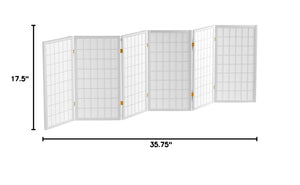 6-Panel Shoji Screen Room Divider – White Rice Paper & Wood