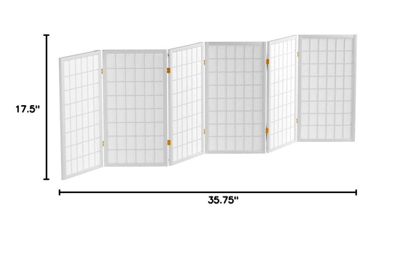 6-Panel Shoji Screen Room Divider – White Rice Paper & Wood
