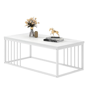 Modern Industrial Coffee Table with Metal Frame