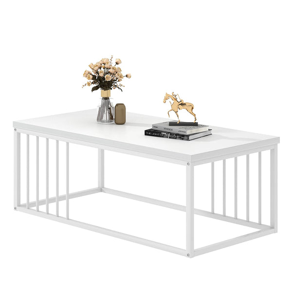 Modern Industrial Coffee Table with Metal Frame